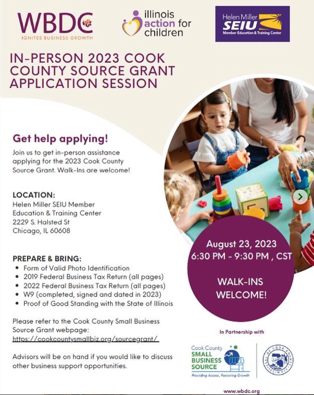 Grant Opp Cook County 2023 Source Grant Helen Miller SEIU Member Education & Training Center